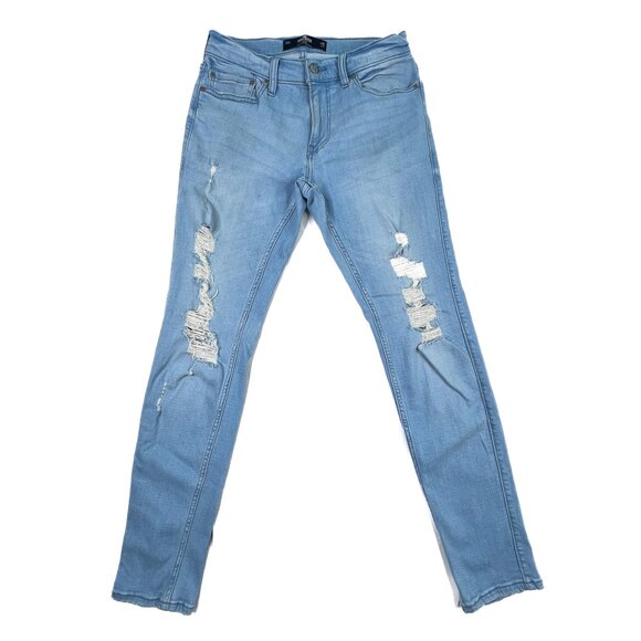 Hollister Men's Advanced Stretch Skinny Light Denim Ripped Jeans Size 29 X 32
